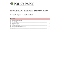 Image of Policy Paper Integrasi Tradisi Lisan dalam Pendidikan Agama